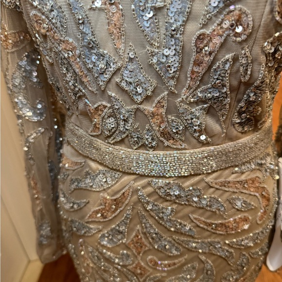 NWT Mac Duggal Sequin Column Gown Style # 5124 Size 8 Mocha - Picture 7 of 12